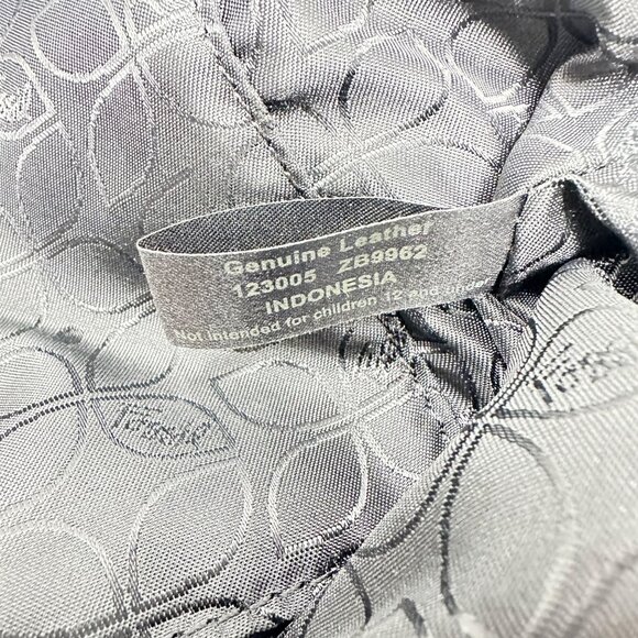 Vintage Fossil Black Pebbled Leather Handbag Satchel Purse - Picture 6 of 15